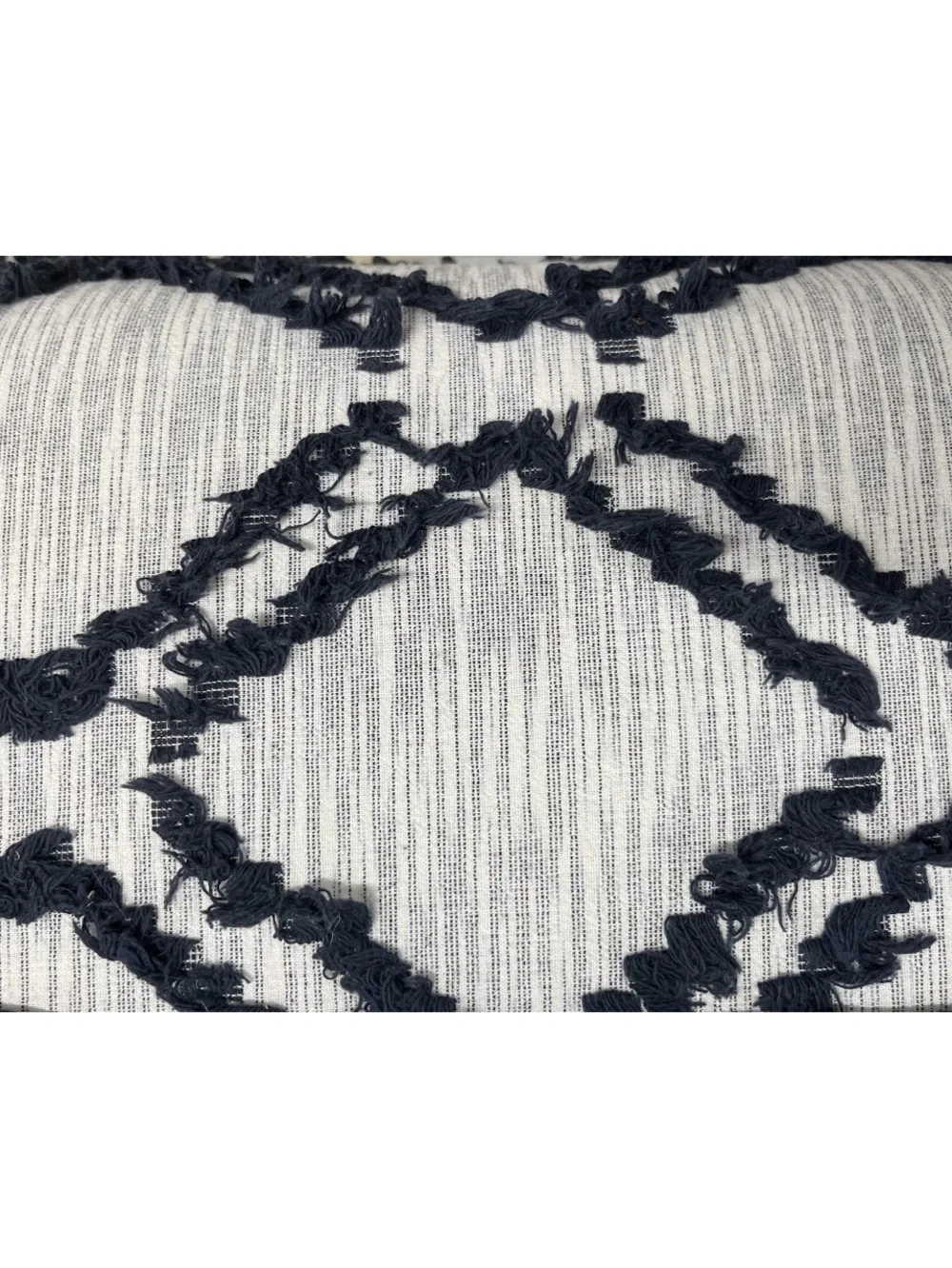 Rachel Zoe Full/Queen Comforter Only Cotton Yarn Dyed Navy Blue No Shams New